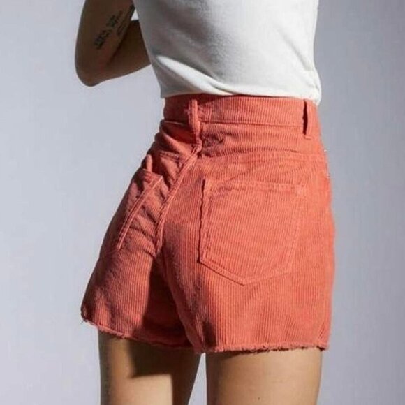BDG Pants - BDG Urban Outfitters Womens Coral/Orange Corduroy High Waist Shorts Size 25